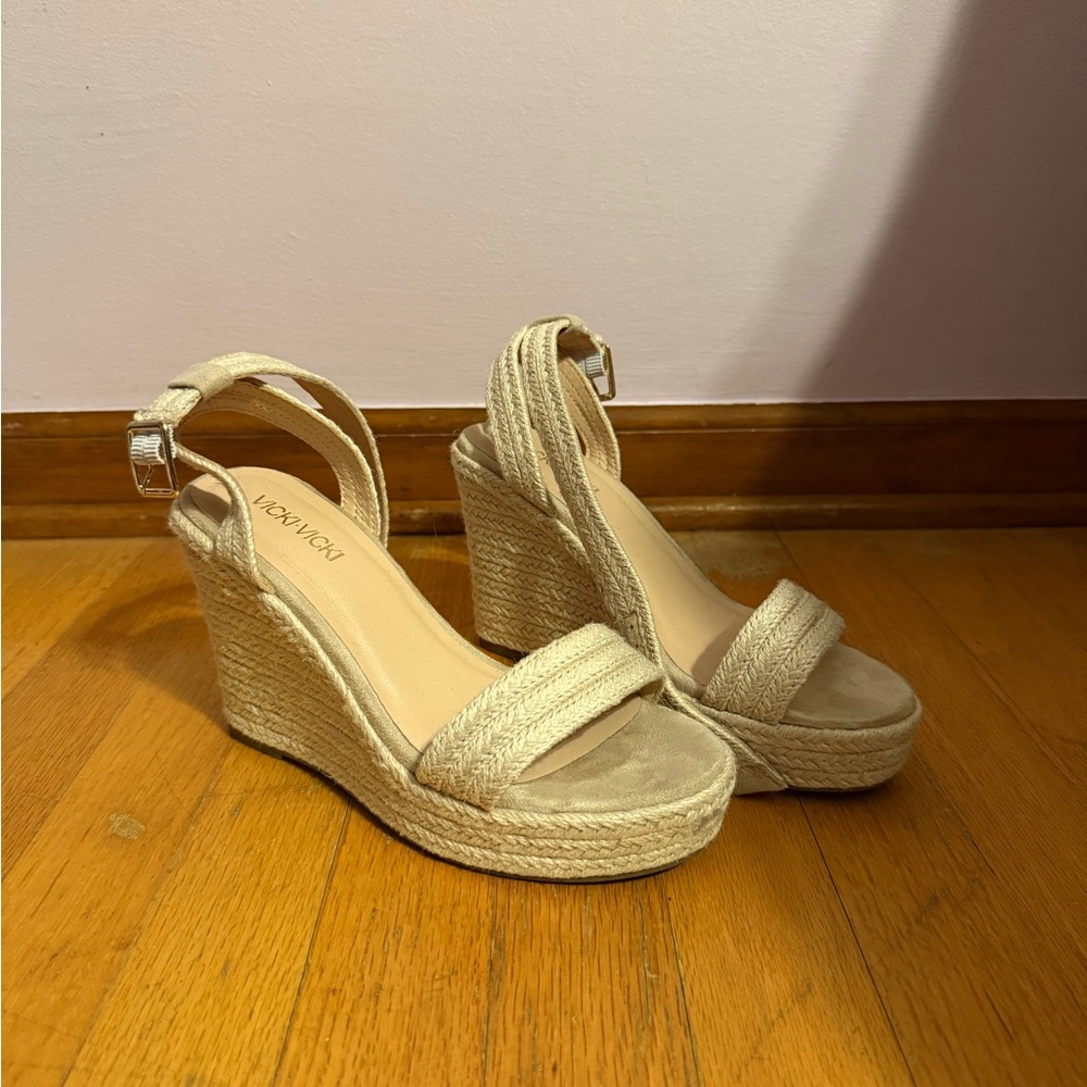Elegant Cream Wedge Sandals